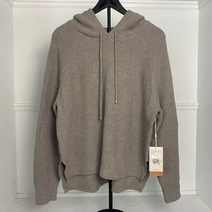 CYRUS NEW YORK Women's Gray Ribbed Knit Hoodie Sweater Size M MSRP $99‎